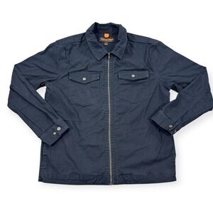 Realtree Zip Shacket Men's Large Black Two Pockets Utility Workwear Shirt